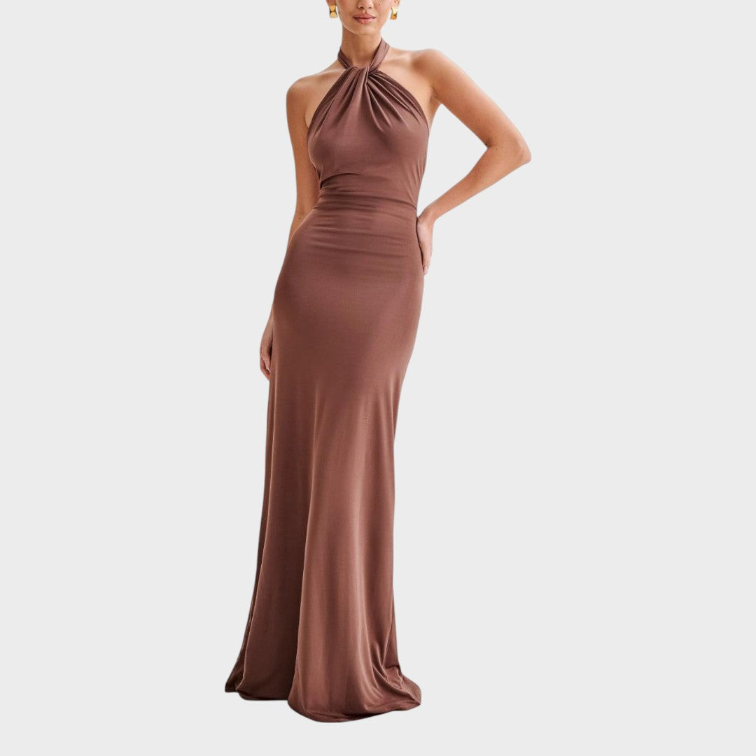 Milica - Slinky Halter Maxi Kleit