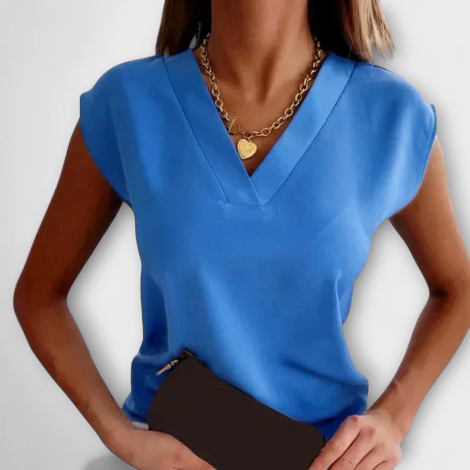 Naiste V-kaelusega suveülikond laia varrukaga