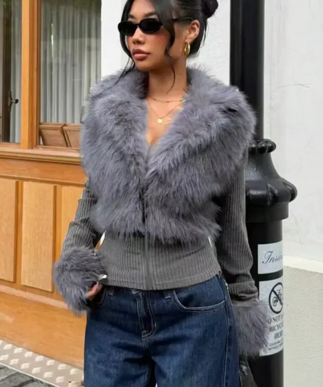 Mercedes™ - Luksusliku plaastriga kangast nahkjakk