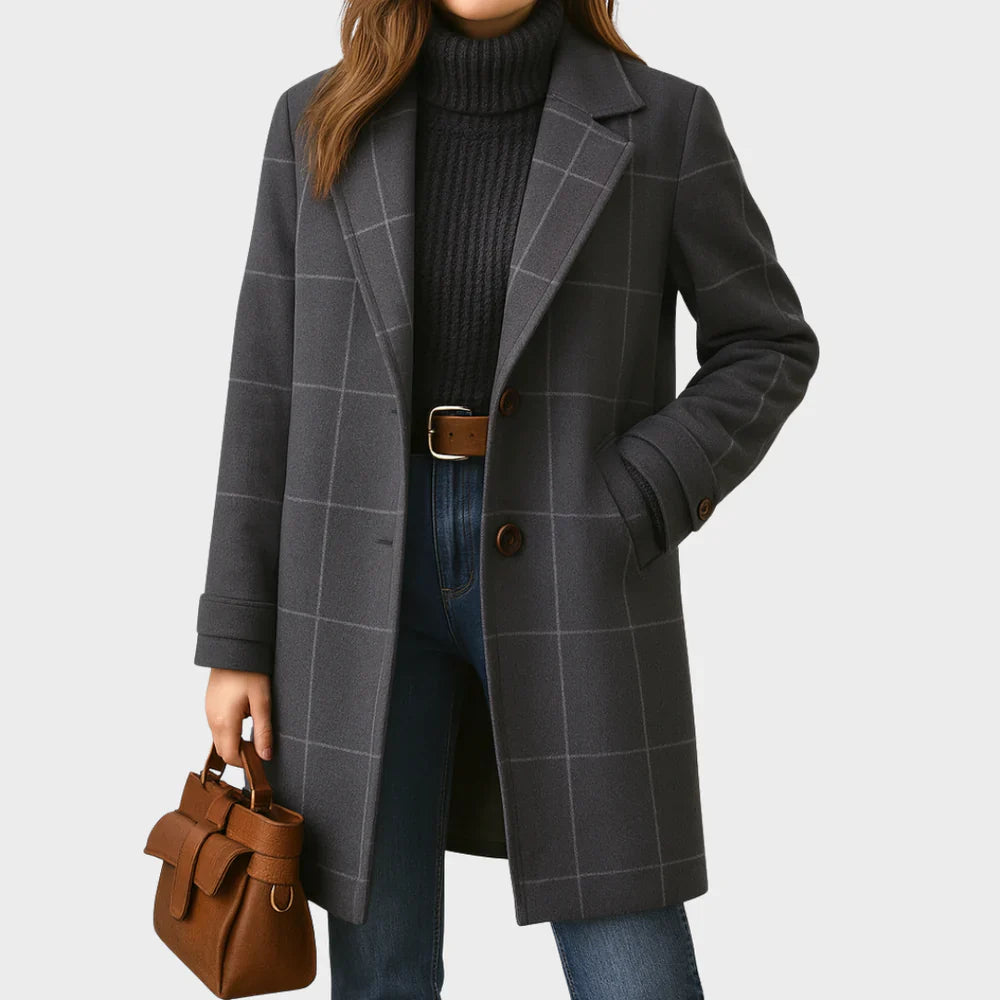 Katharina | Klassikaline ruuduline villane mantel