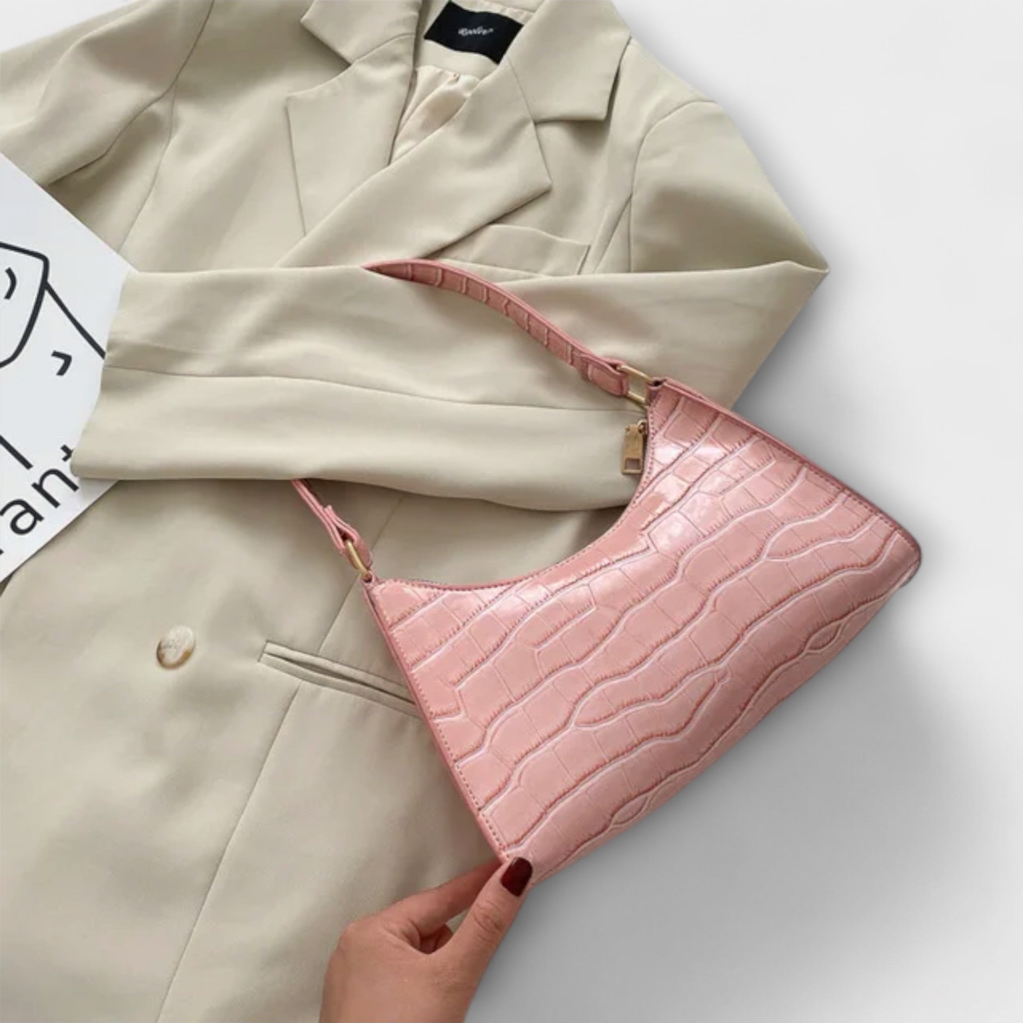 Bernarda - Elegantne Nahk Kott Sädelusega