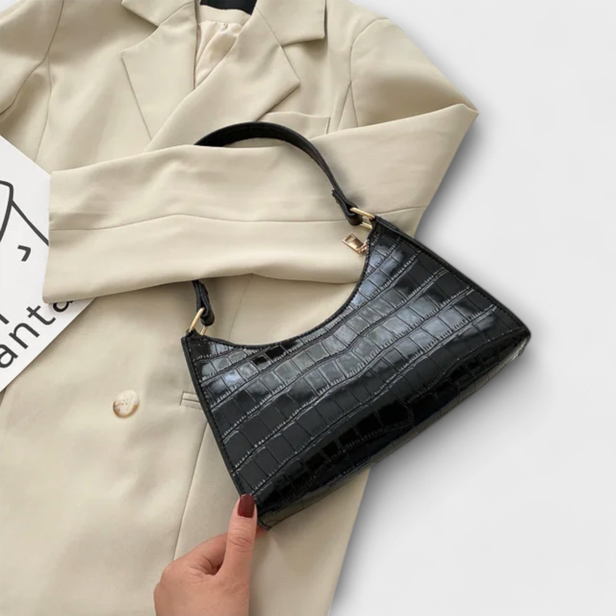 Bernarda - Elegantne Nahk Kott Sädelusega