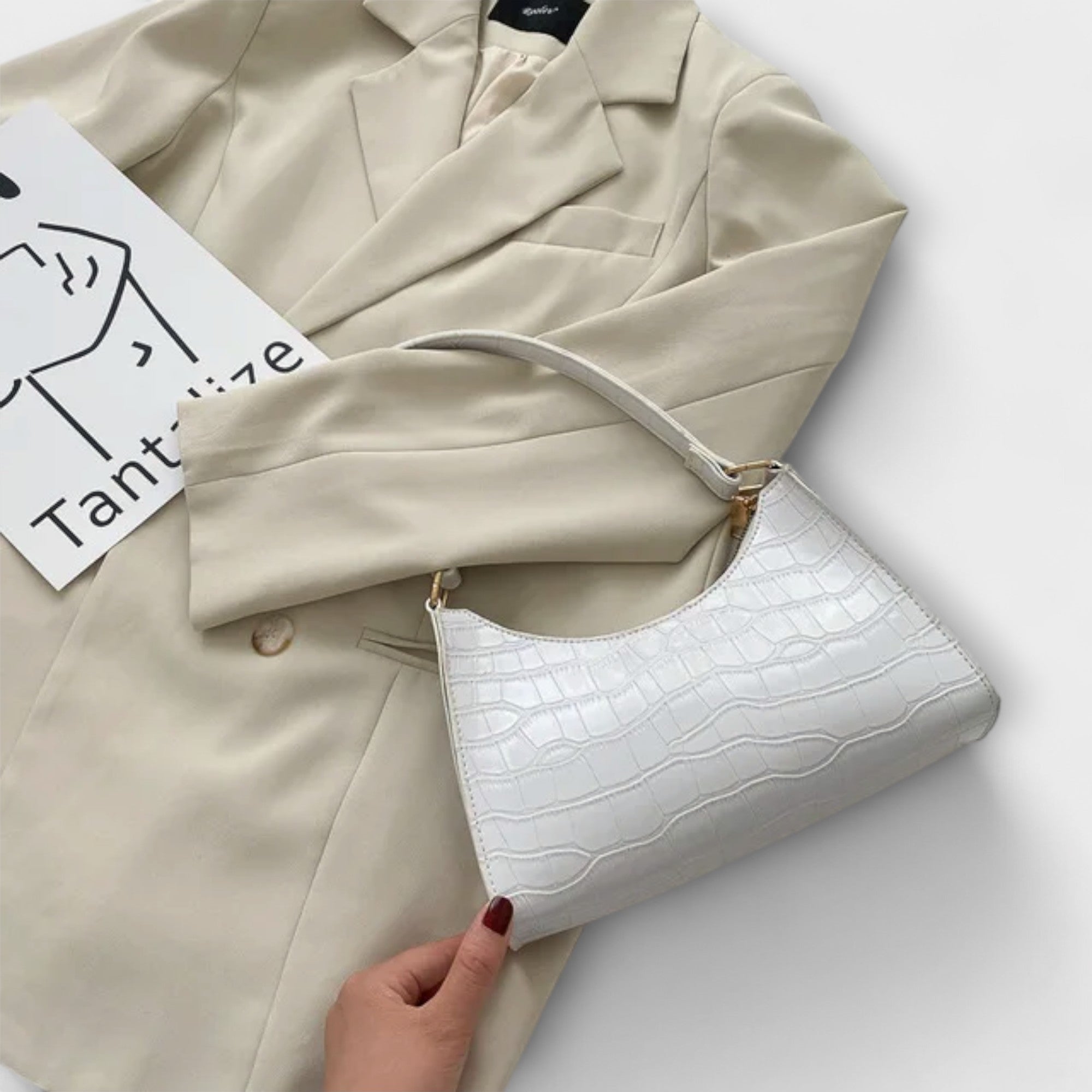 Bernarda - Elegantne Nahk Kott Sädelusega