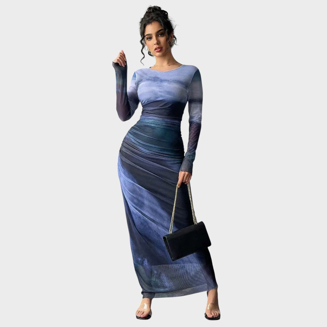 Antonija - Elegantne pikk kleit pikkade varrukatega