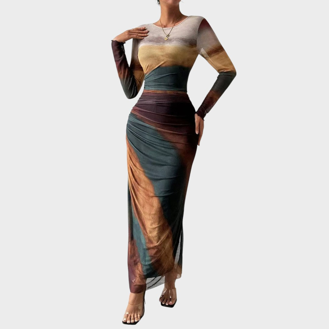 Antonija - Elegantne pikk kleit pikkade varrukatega