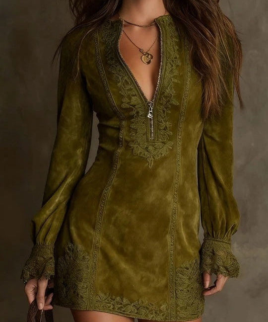 Jasmin – Sinine mini-kleit pitsiga