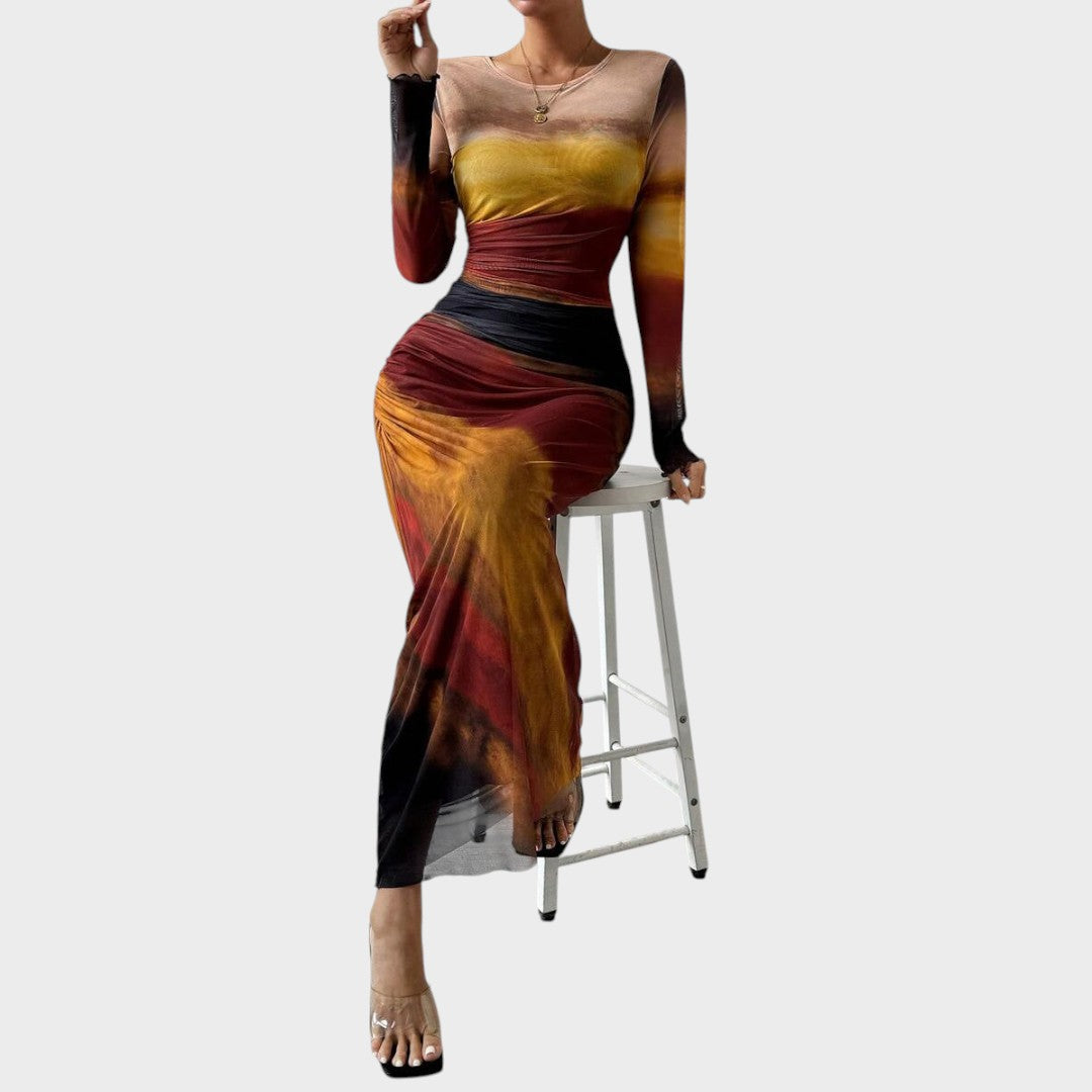 Antonija - Elegantne pikk kleit pikkade varrukatega