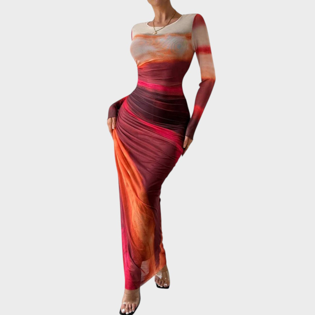 Antonija - Elegantne pikk kleit pikkade varrukatega
