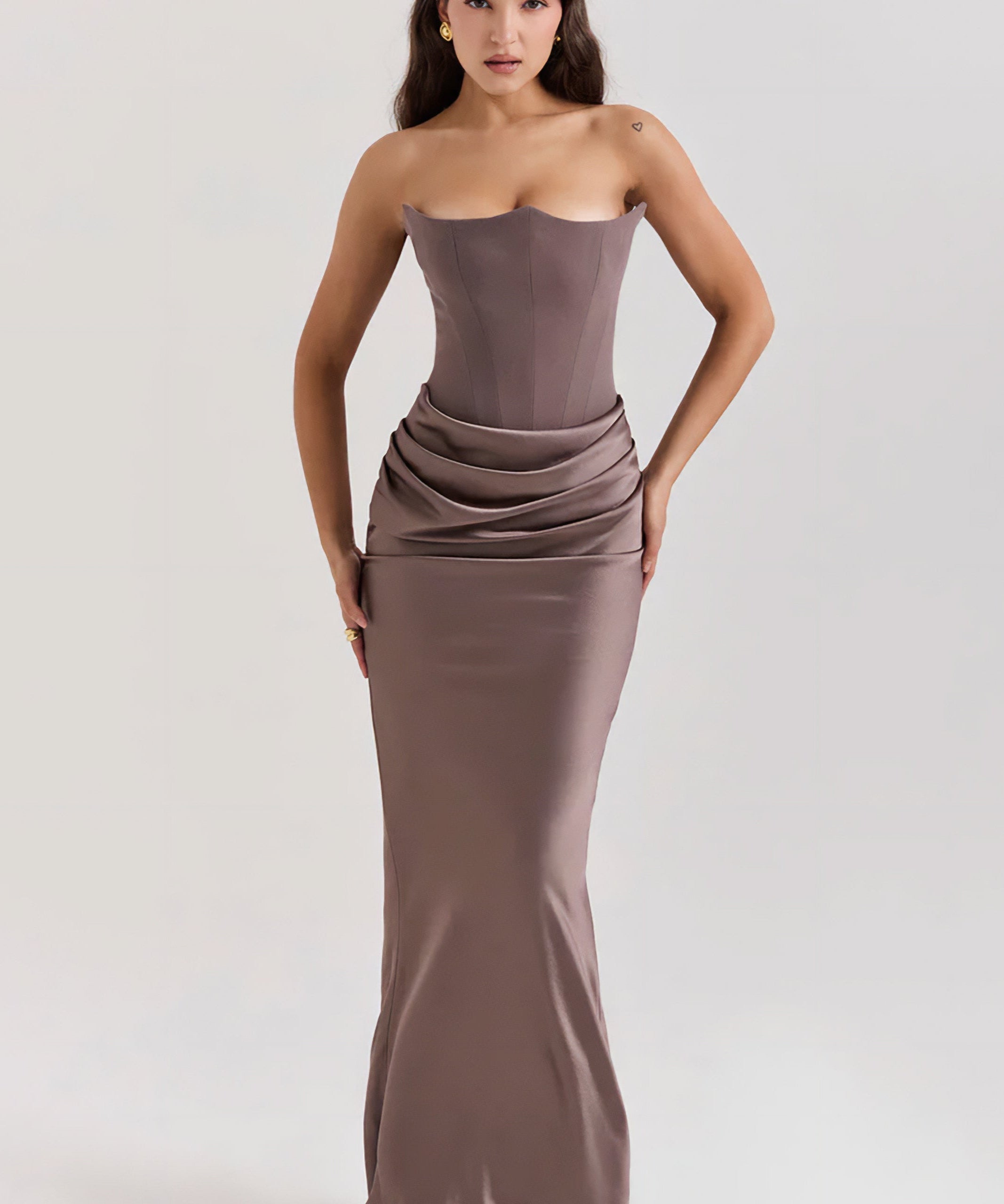 Emily - Maxi Kleit Drapitud Ilma Rihmadeta