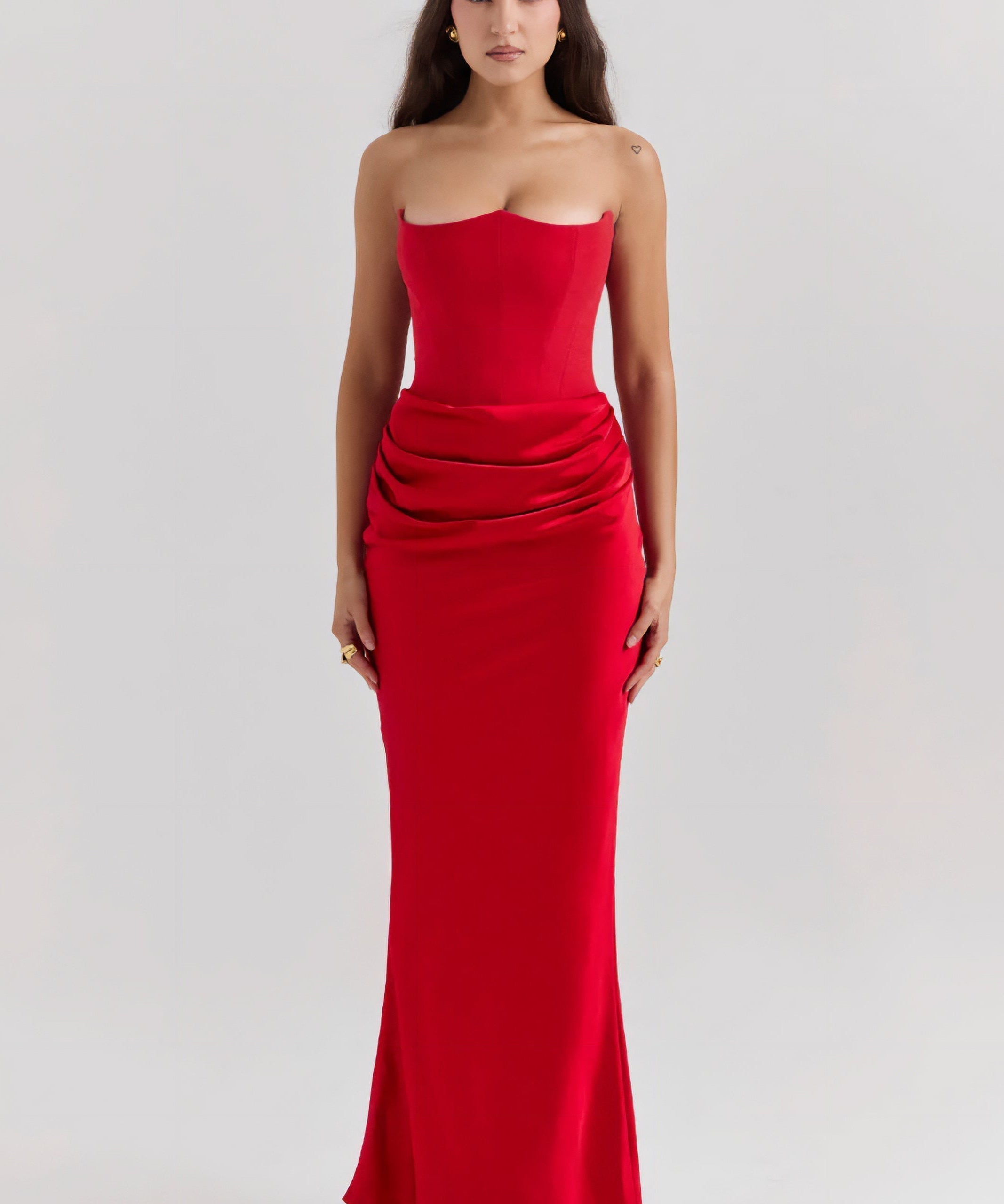 Emily - Maxi Kleit Drapitud Ilma Rihmadeta