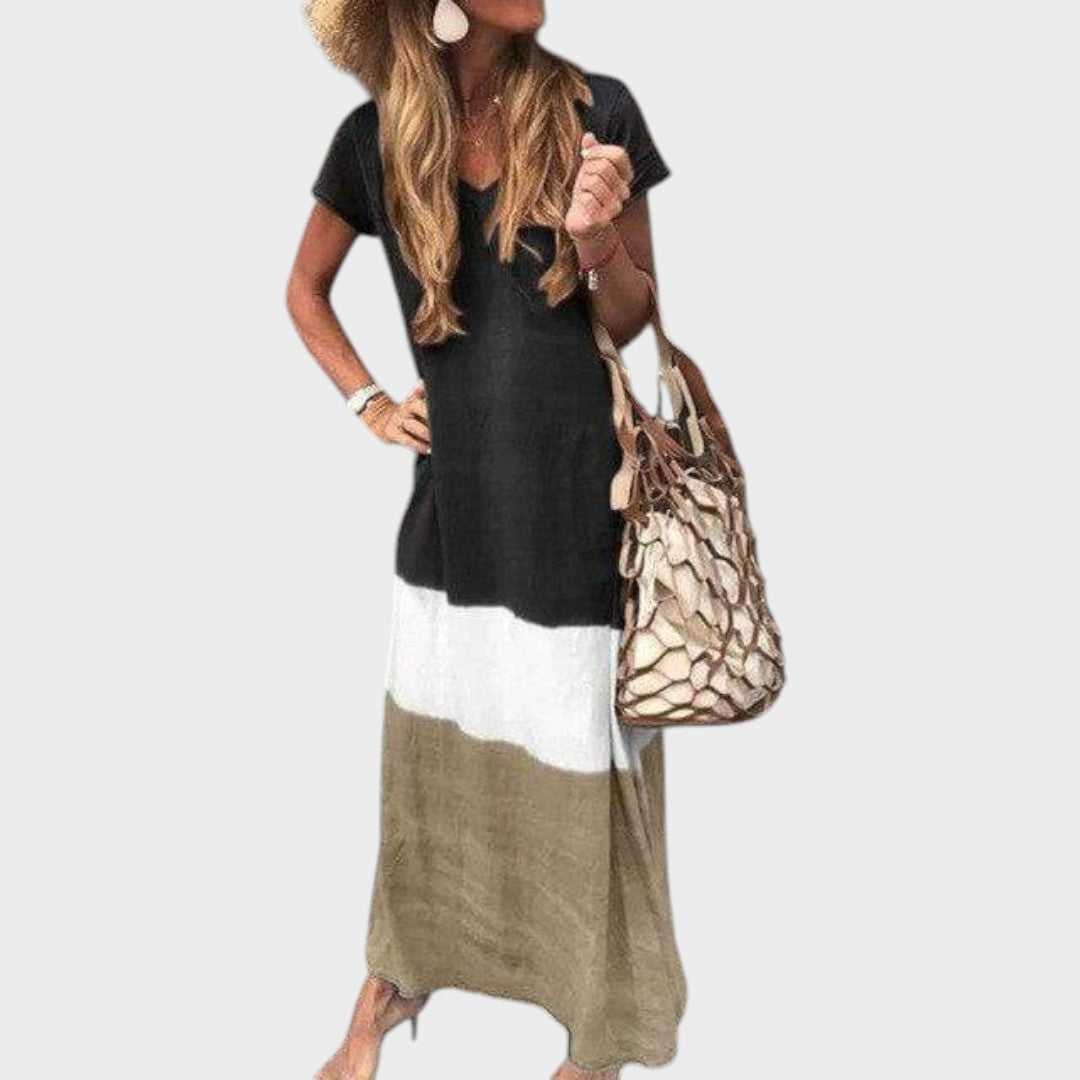 Vanja - Mitmevärviline Boho Pikk Kleit Vabaaja Üritusteks