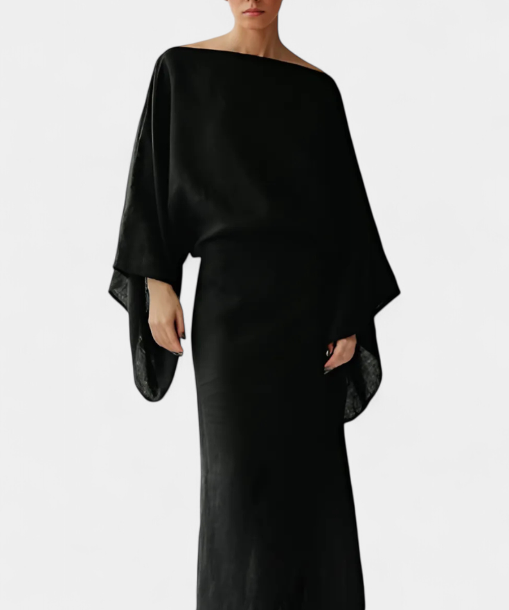 Filipa - Villane ja puuvillane kimono kleit vöödiga